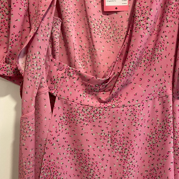 Kate Spade Pink Chilled Watermelon Buttoned Meadow Wrap Dress Size 10 NWT - Picture 5 of 16